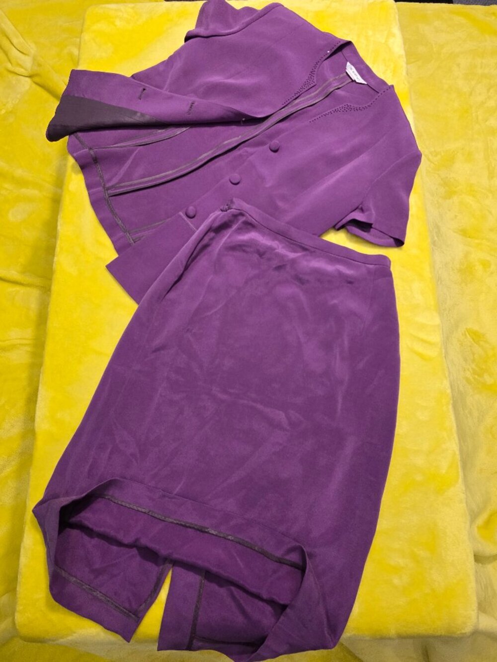 MEIERMEI 2 piece co-ord set pure mulberry silk medium skirt and blazer